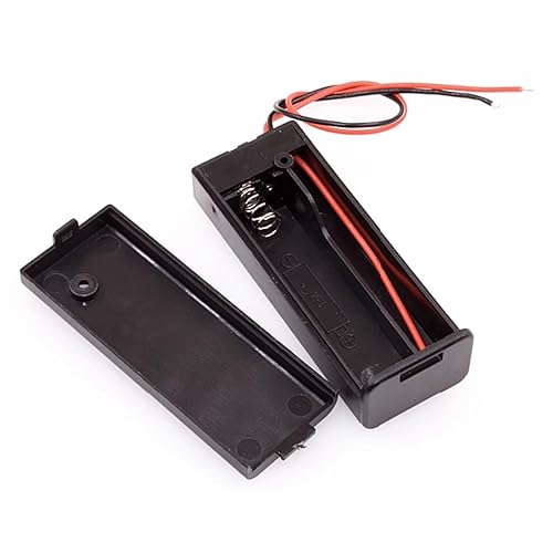 10 piezas de portapilas AA de 1 celda con tapa/interruptor de encendido/apagado/cables conductores, 1 caja de batería AA para producción