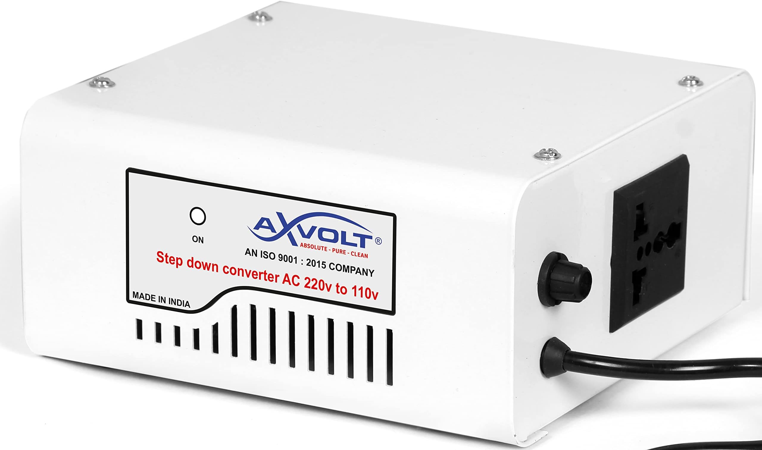 Axvolt 220V to 110V Copper Step Down Transformer Voltage Converter | 300W Transformer for US Appliances in India | Compact Travel-Friendly | White Color