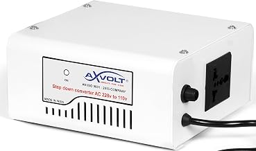 Axvolt 220V to 110V Copper Step Down Transformer Voltage Converter | 210W Transformer for US Appliances in India | Compact Travel-Friendly | White Colour