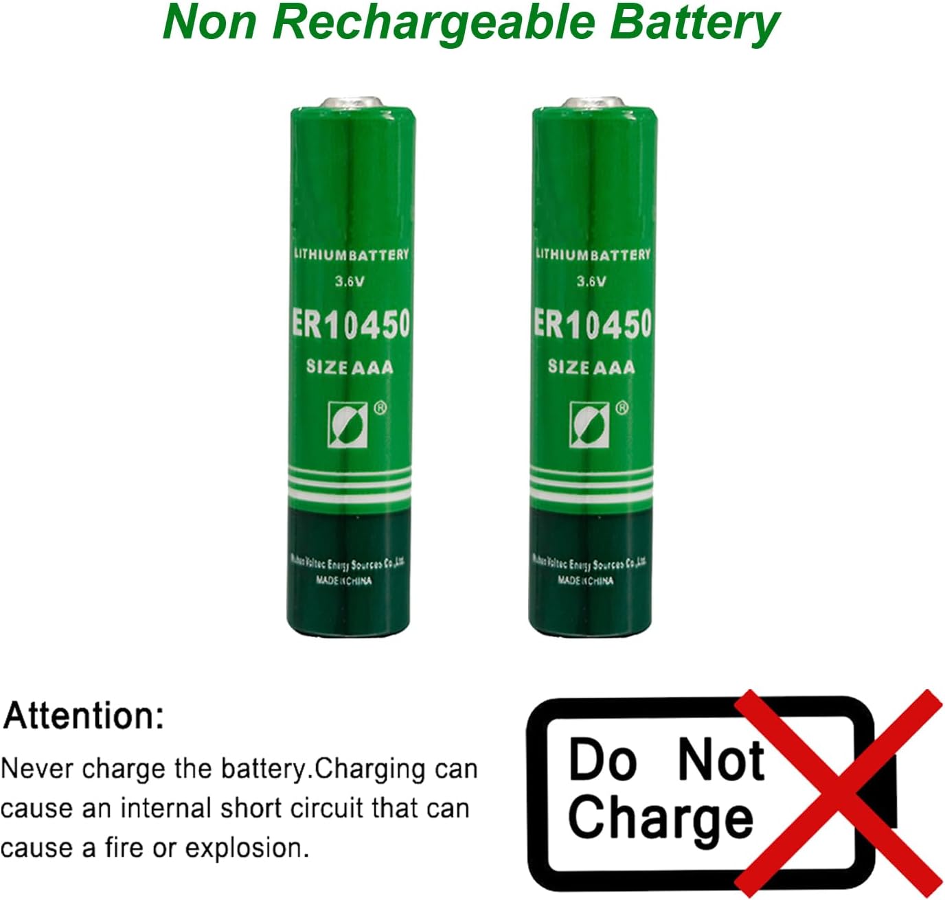 Hoorae 12 Pack ER10450 3.6V 800mAh Non-Rechargeable AAA Lithium Battery for Backup Clock Power Supplies