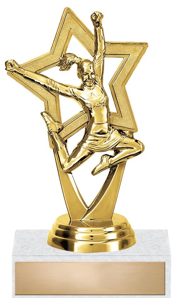 Crown Awards Cheerleading Trophies - 5" Cheer Star Trophy with Custom Text