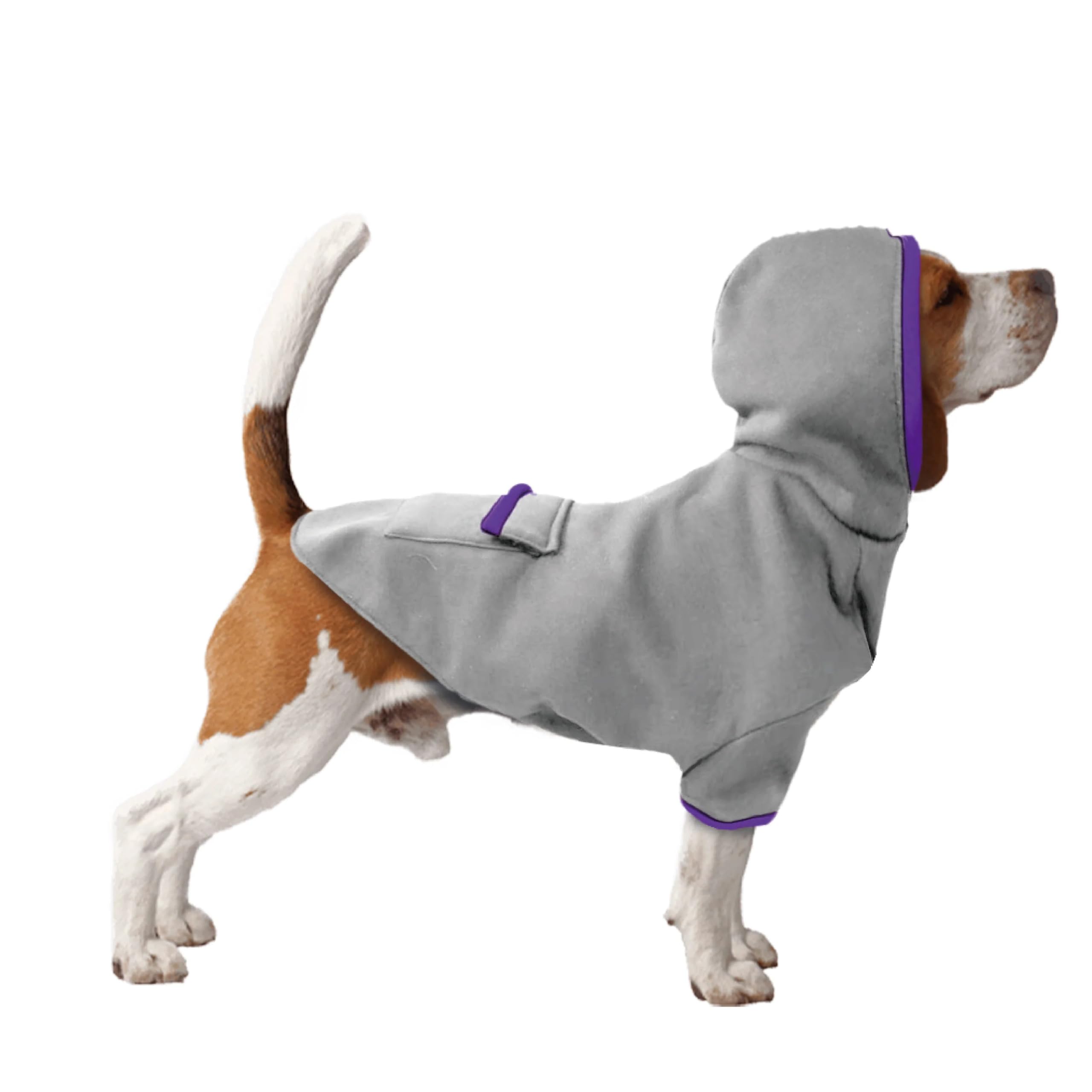 The Show and Tail, The Perfect Warm Dog Coat -Polyester and Microfleeece Autumn and Winter Coat, Grey-Large