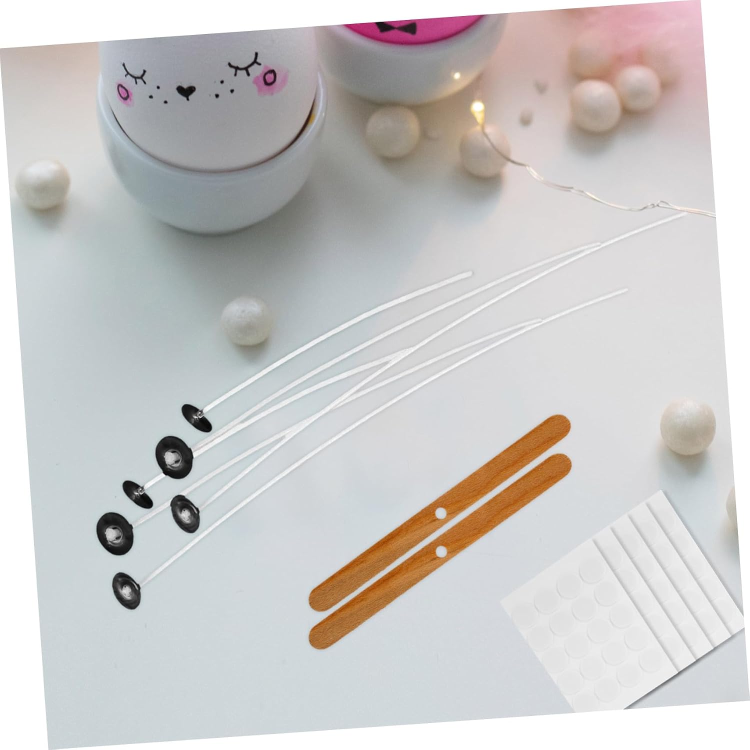 Gadpiparty DIY Candle Making Kit with Wick Holders and Stickers, White
