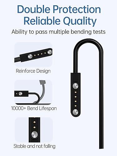 Charging Cable for sunvito X6 Bone Conduction Headphones, Magnetic USB Charging Cable USB Flexible Accessories for sunvito X6 ，(2 Pack)