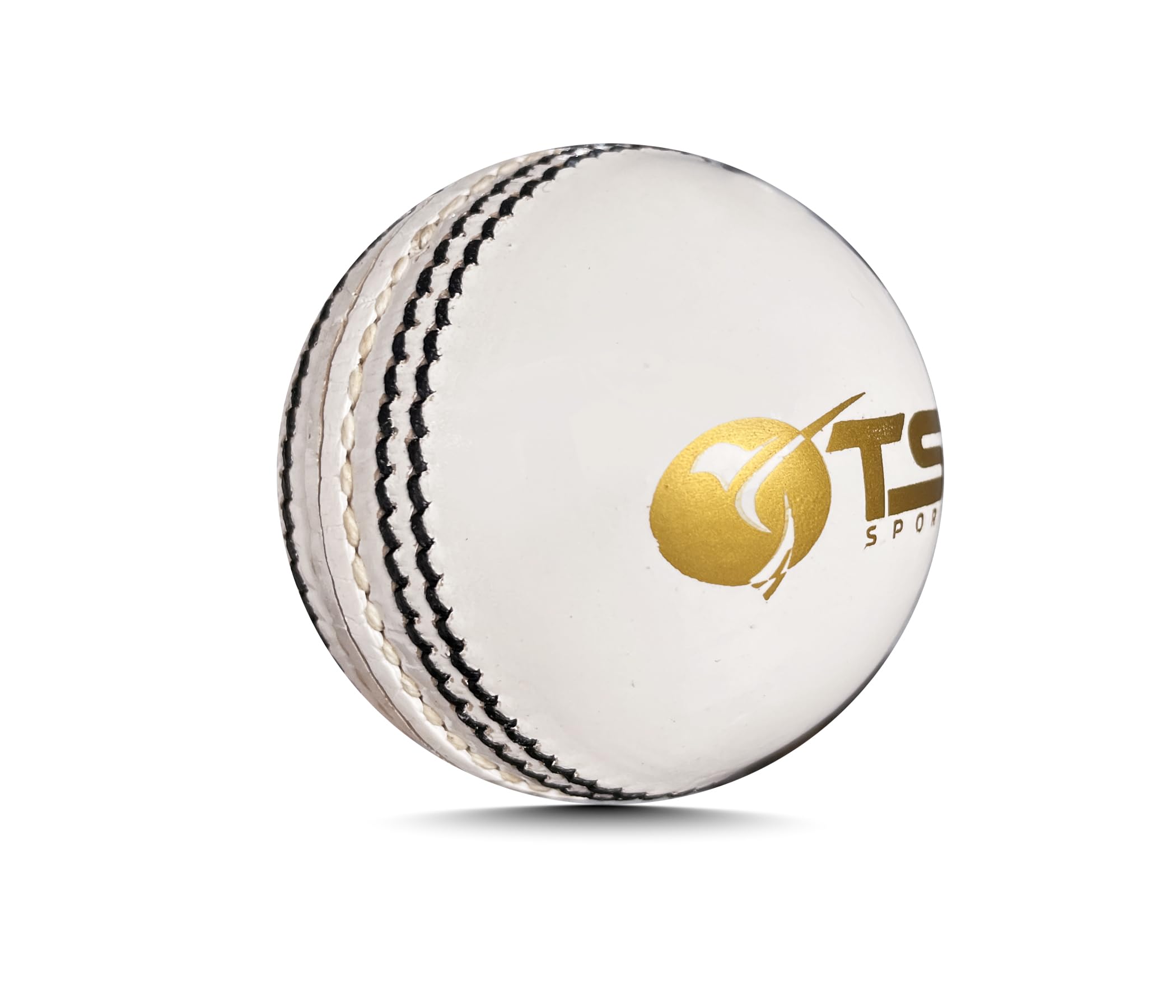 TSI Sports Bumper 2 Piece Leather Ball White Standard Size Cricket Ball Match Cricket Practice Ball White (Pack of 1 PCS)-image-5
