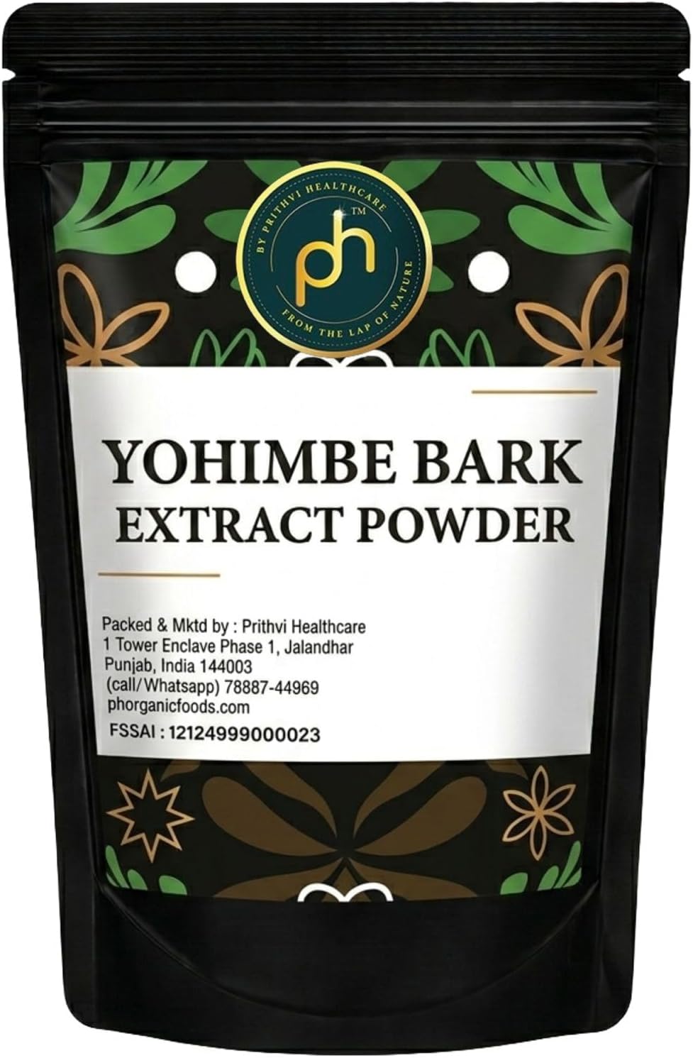 PH Yohimbe Bark Extract Powder 50gm Organic | ISO GMP FDA Organic Certified, Enhance Stamina and Energy, Boost Athletic Performance, Weight Loss Support