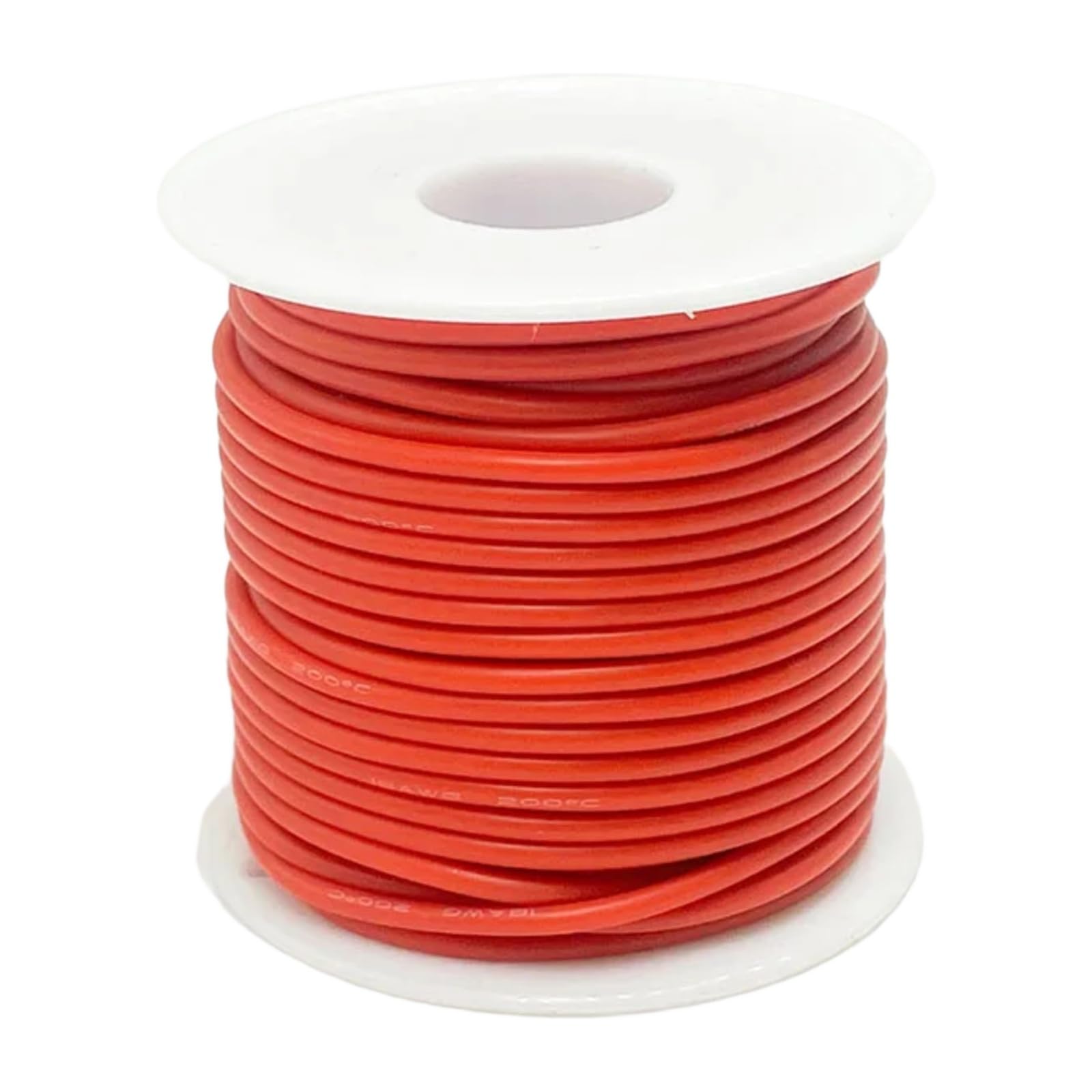 Cable de silicona 30 awg 28 26 24 22 20 awg 18 awg 16 awg Tinned Copper Flexible(Red; 22 AWG-30 m)