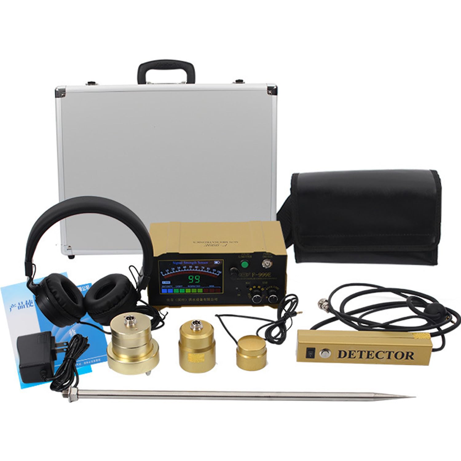 Détecteur de Fuite d'eau,détecteur de Conduite d'eau avec écran LCD,détecteur de Fuite d'eau à détection précise,avec écouteurs pour Chauffage par Le Sol,conduites d'eau,Protection Incendie