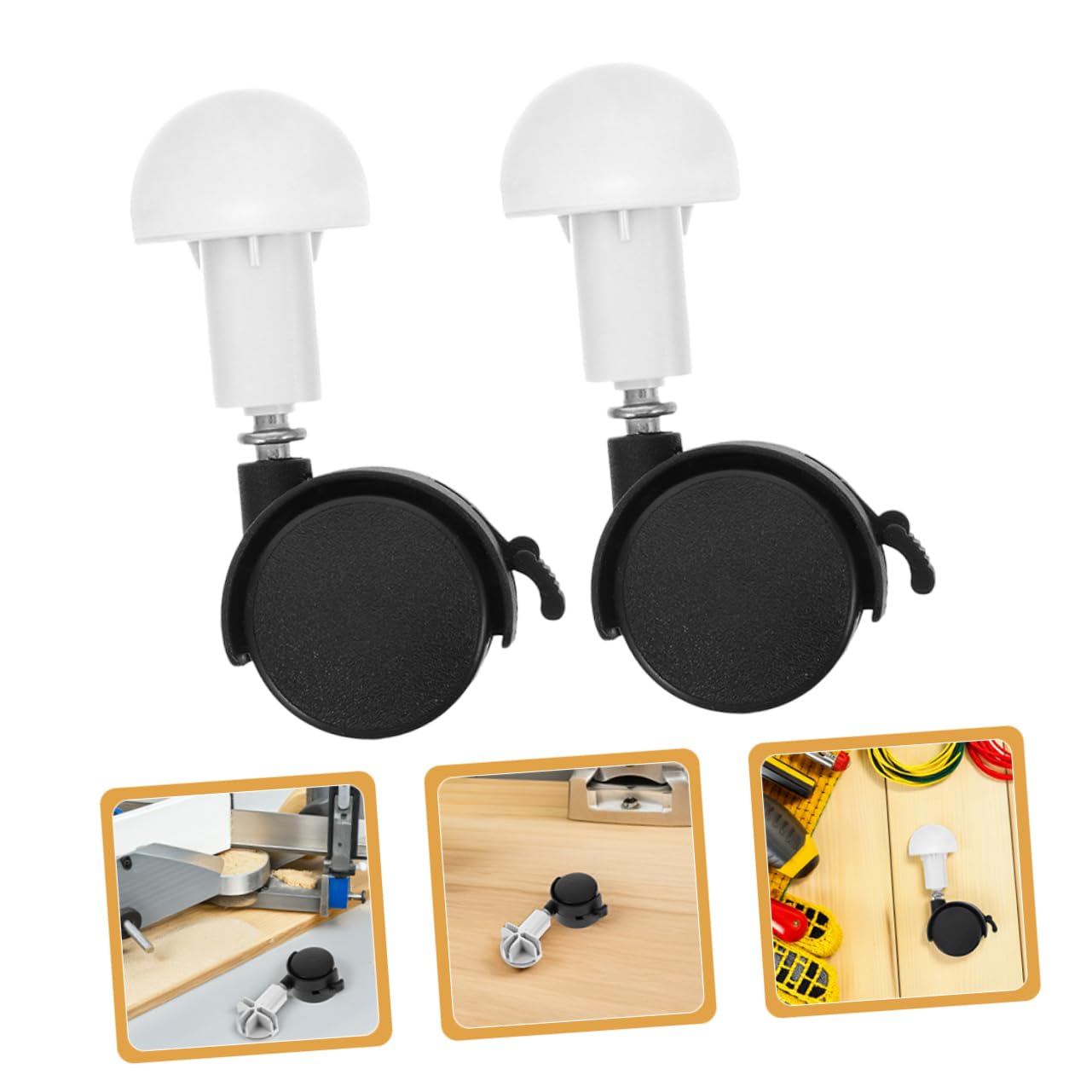 VICASKY Lot de 8 roulettes Pivotantes Silencieuses pour Cage à Animaux, Rotation 360 Degrés, Matériau Abs et Fer, Couleur Noir, Adaptées pour Meubles et Cages à Chiens