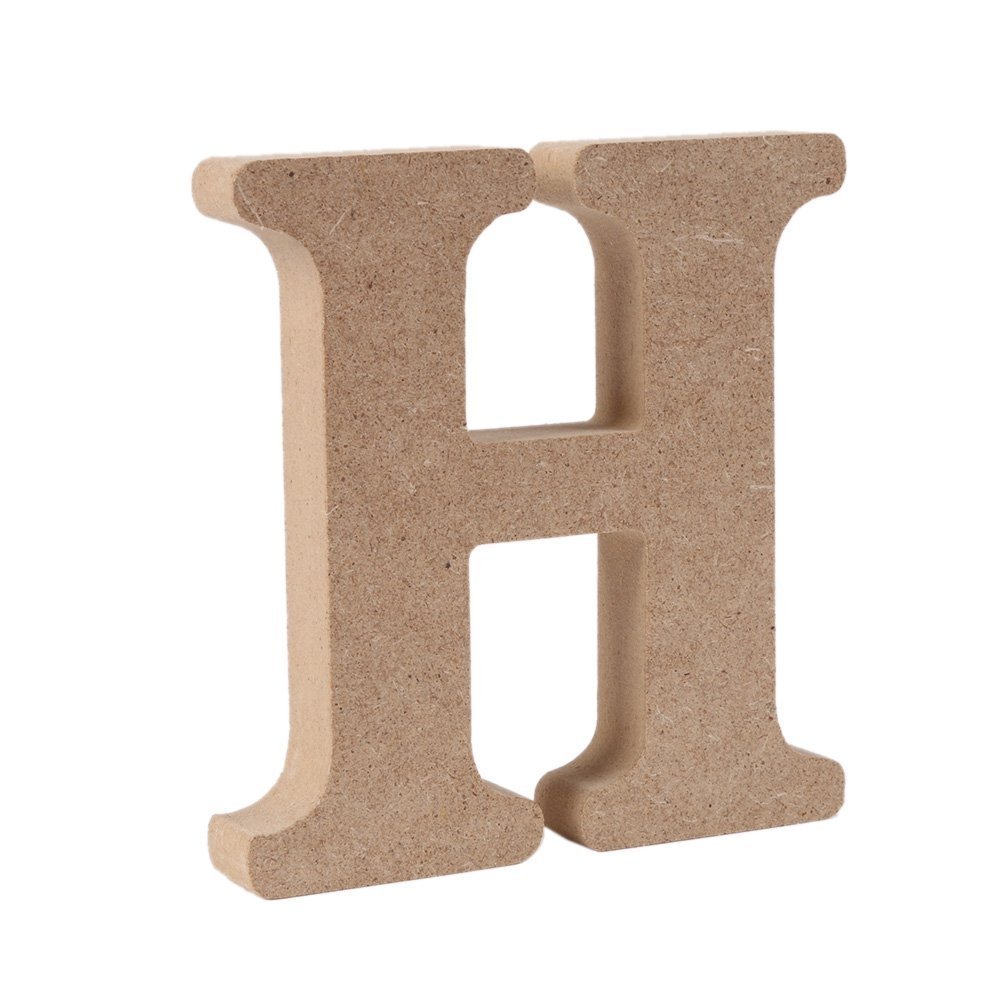 Freeas Freestanding Wooden Letters, Alphabet Decorative Wood Letters Hanging Wall 26 Letters DIY Words Sign for Children Baby Name Girls Bedroom Wedding Birthday Party Home Décor (H)