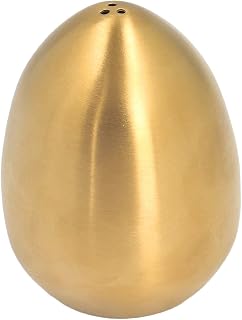 Egg Shaped Salt and Shakers, Stainless Steel Shaker Cute Seasoning Shaker Salt Dispenser Egg Jar Egg Shaker for Outdoor Barbecue Restaurant Banquet Party(Gold)