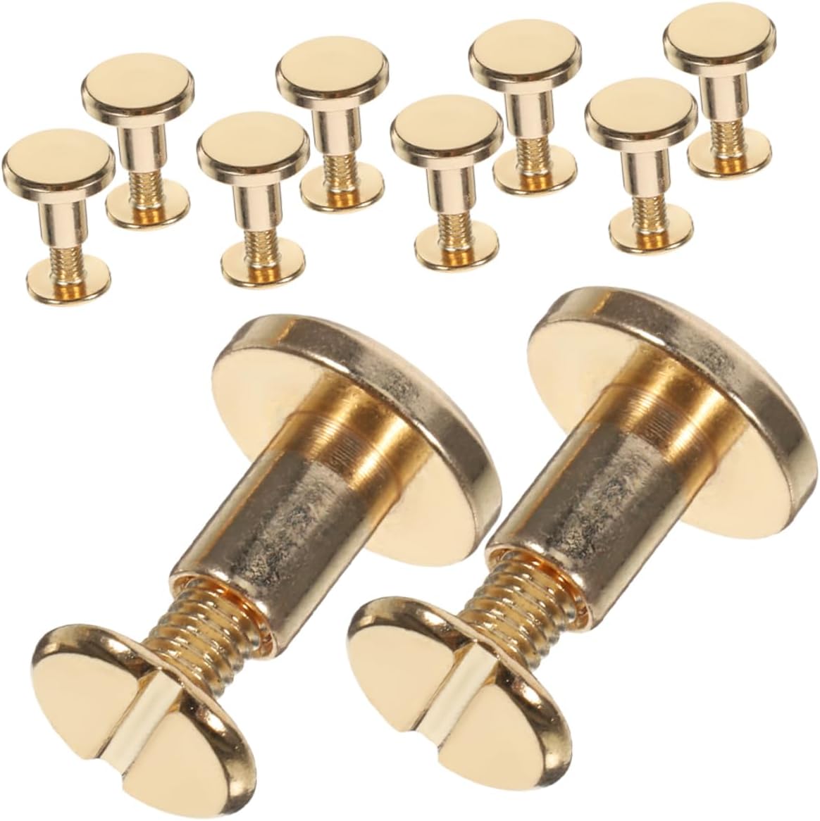 FIXOSHEE Versatile Leathercraft Supplies 10pcs Flat Head Rivet Set Screw Nails for Modern Craft Projects
