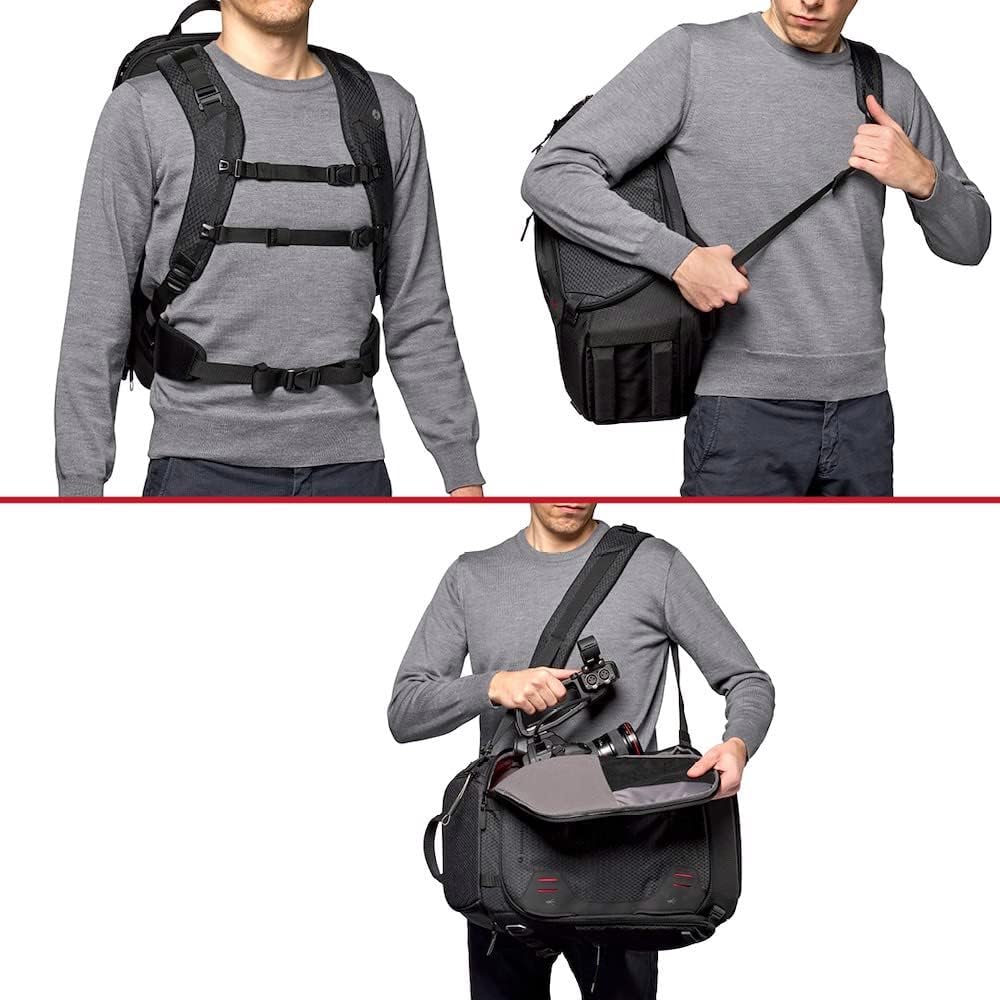 Manfrotto PRO Light Multiloader Backpack harness adjustment and carrying modes