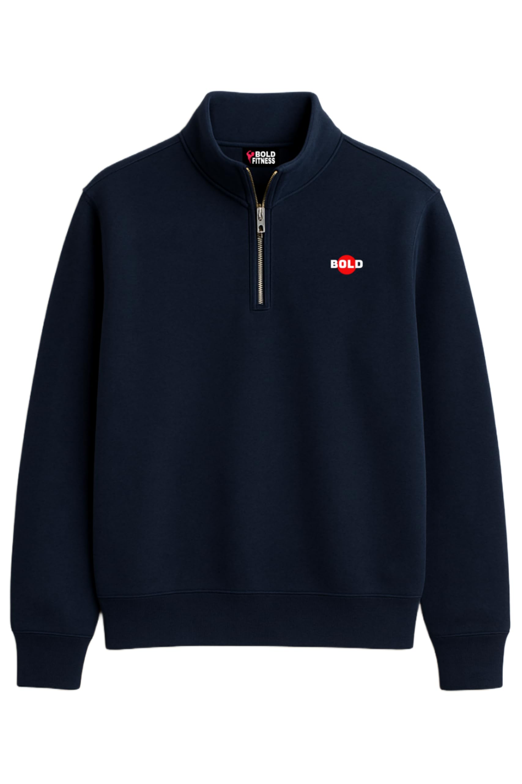 BOLD FITNESS Men’s Half-Zip Fleece Sweatshirt | Stylish, Breathable, Full Sleeve Winter Wear