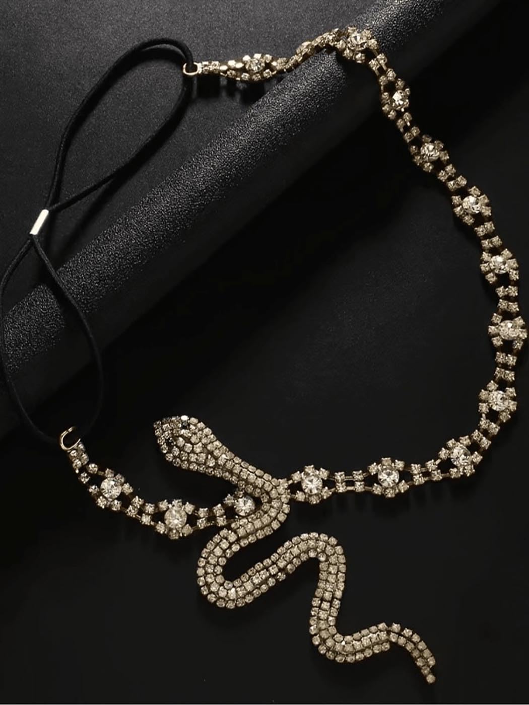 IYOU Snake 1920s Head Chain Tassel Wedding Headpiece Gatsby Party Hair Pieces Jewelry for Bride and Bridesmaid - Image 4
