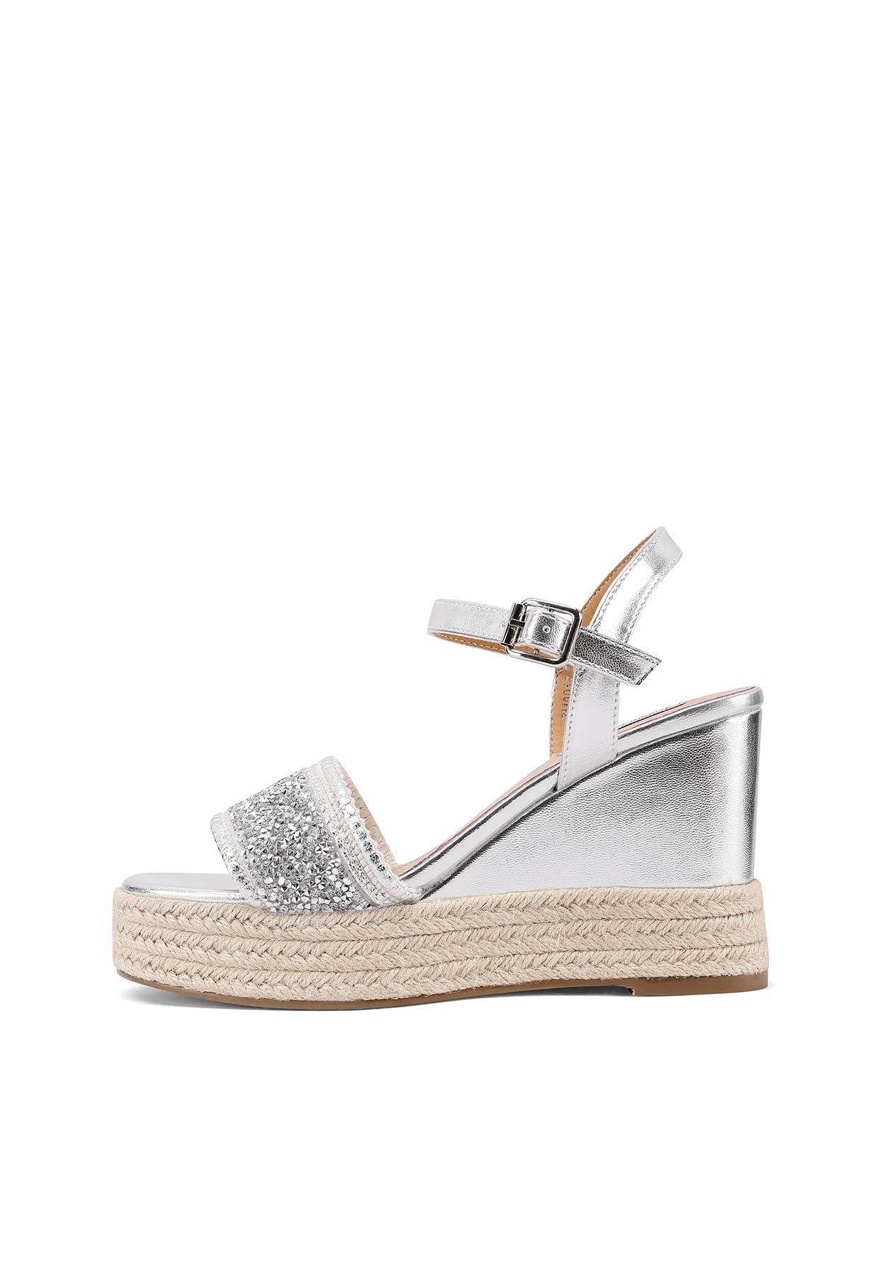 QUEEN HELENA Zeppe con Strass Sandali Alti Platform con Cinturino Donna ZM9917