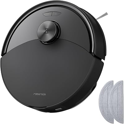 roborock Q10 S5-Set Saugroboter mit Wischfunktion, 10.000 Pa Saugkraft, Dual Anti-Tangle System, Auto Lifting Mopping, Ideal für Tierhaare&Teppiche&Hartböden (Schwarz)
