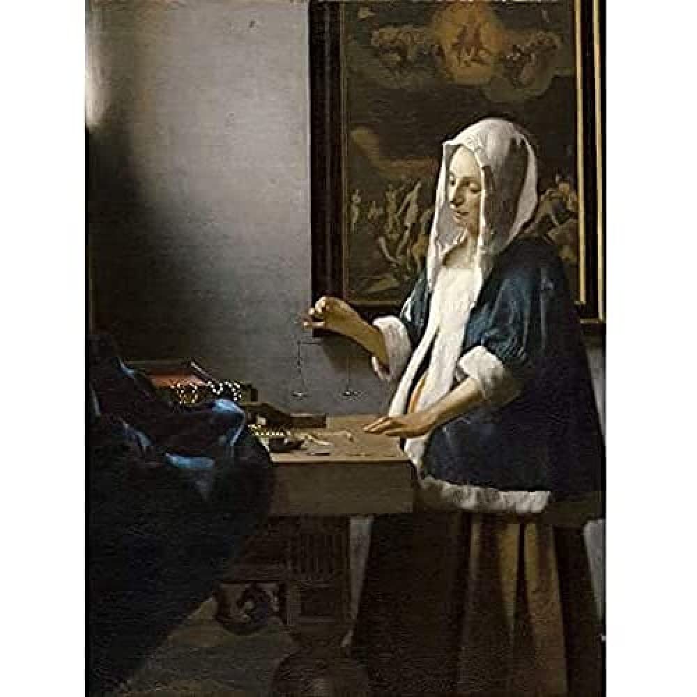 Artery8 Unframed Wall Art Johannes Vermeer Woman Holding A Balance12X16 Inch from B&Q