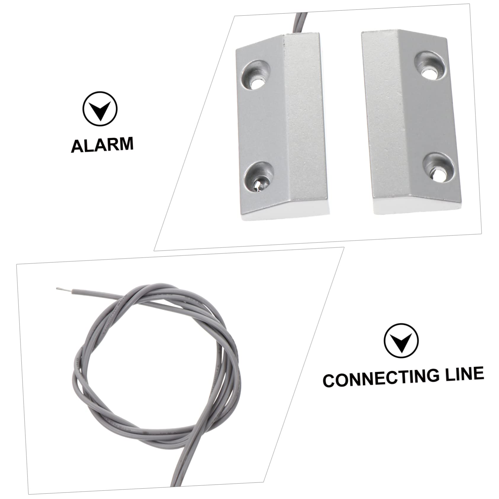 DOITOOL 3 Ensembles capteur Alarm Door Sensor Filaire magnétique Aimant équipement de Dispositif de détection Alliage de Zinc Silver