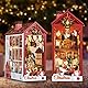 Weihnachten Mini Haus DIY Miniatur Haus Kit mit Möbeln, Navidad DIY Book Nook Kit, Puppenhaus Miniatur mit Möbeln