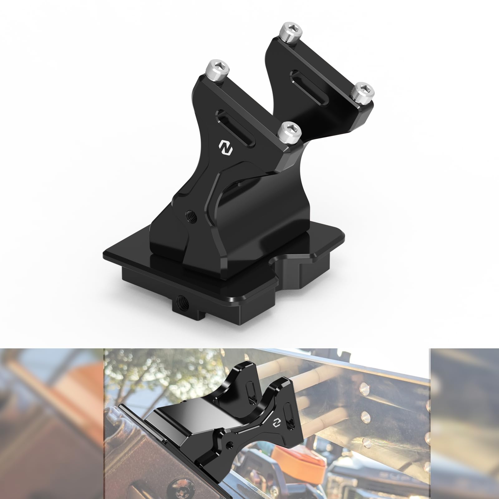 Support de fixation GPS aluminium usiné noir pour habitacle de trail moderne - 8