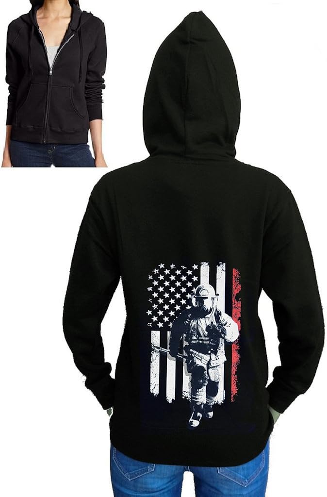 thin red line firefighter hoodie
