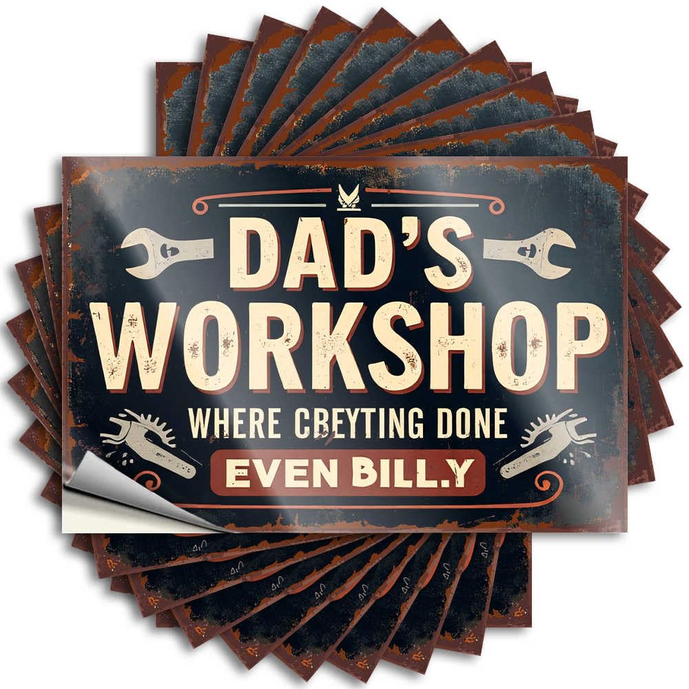 Tattoos Girly Bathroom Decor Peel and Stick - Dad's Workshop: Where Creativity Meets Craftsmanship Bottle Rock Waterproof Vinyl for Free(12X18CM)