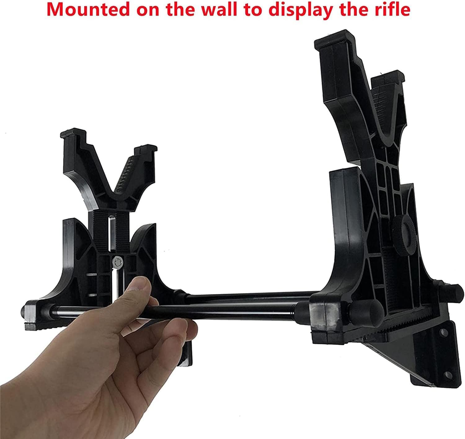 Panca di tiro regolabile per fucile e carabina | Supporto per pulizia, manutenzione ed esposizione a parete o tavolo | 40 x 17,5 cm | Altezza regolabile 14,5 – 18,5 cm