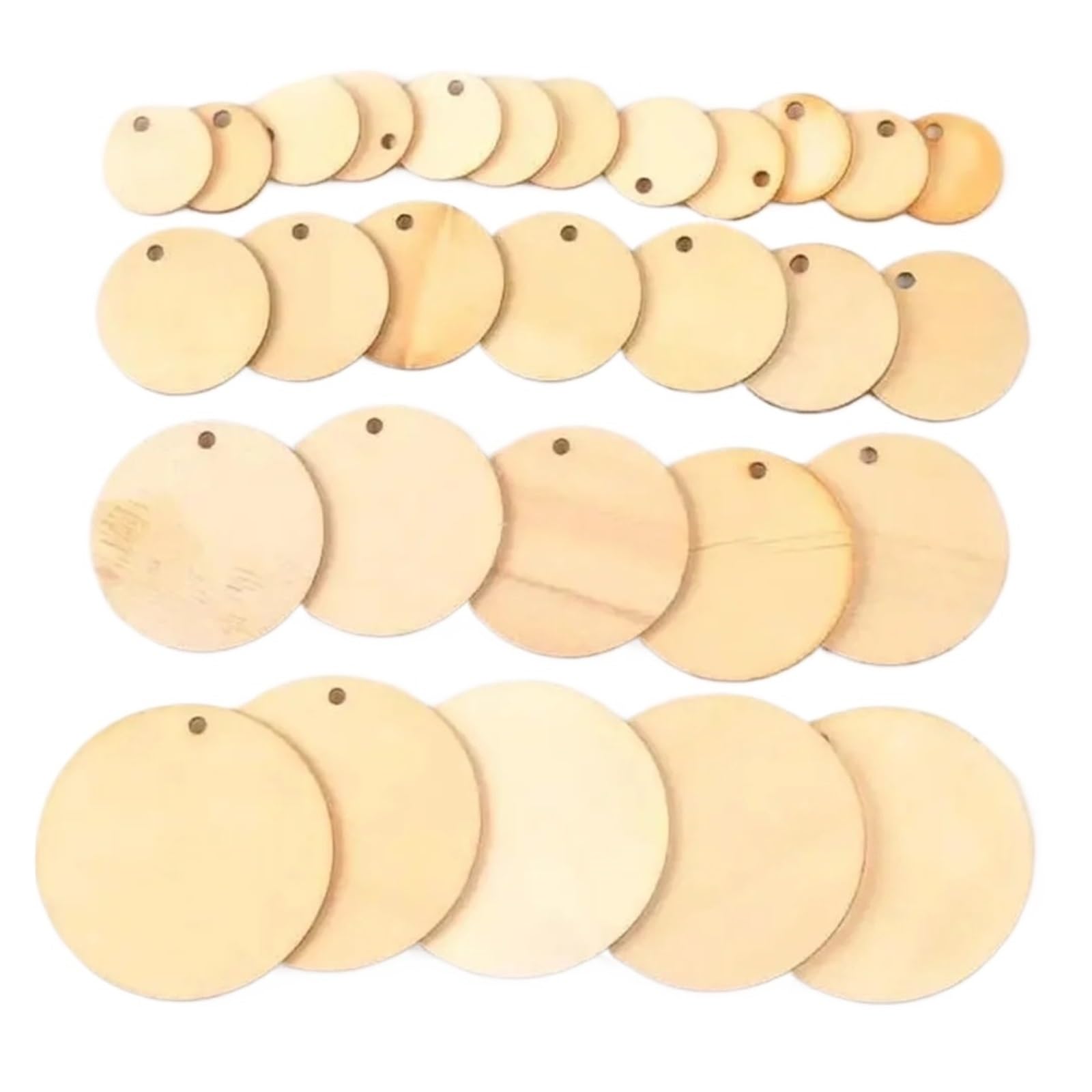 Drewniane breloczki do kluczy puste 100 szt. DIY drewno rzemiosło materiały ślubne sztuka i rzemiosło spersonalizowane prezenty 20/30/40/50mm