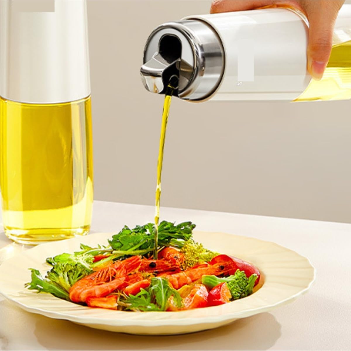 Aceitero Aceitera y Vinagrera Botella De Aceite De Vidrio For Cocina, Aceite For El Hogar, Vinagre, Condimento, Juego De 3 Piezas Aceiteras para Cocina