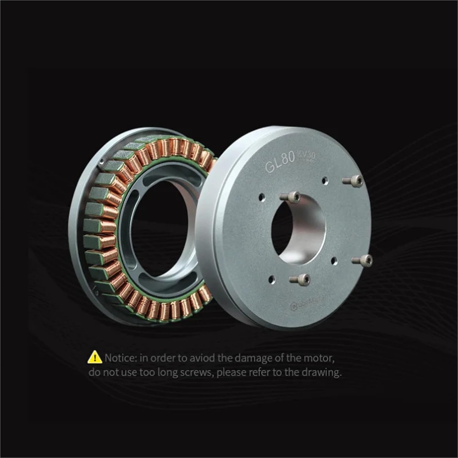 GL80 Air Repair Motor Flat Hollow Shaft Universal Joint Arm Permanent Magnet Construction(Kv30)
