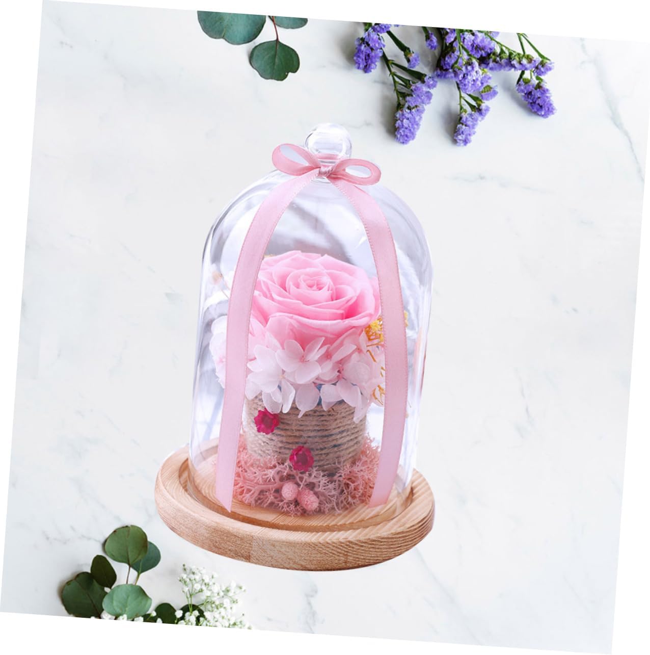 Ciieeo Preserved Dome Flower Rose Wall Decor Valentine's Day Roses Home Decor