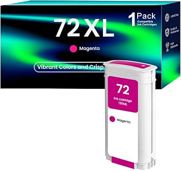 72 Ink Cartridge Magenta Replacement for HP 72 Ink Cartridges Compatible with DesignJet T790 T1200 T610 T620 T770 T795 T1100 T1120 T1300 T2300
