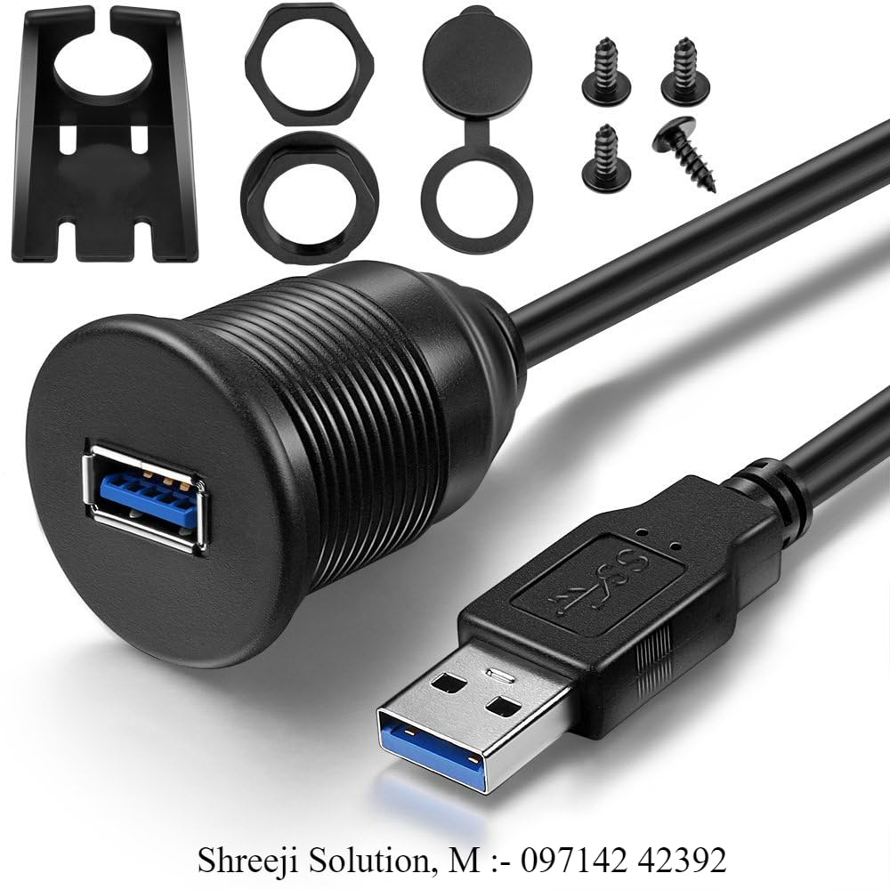 USB 3.0 Male to USB 3.0 Female AUX Flush Car Mount Extension Cable for Vehicles Dashboard Panel (3 Feet), Panel Mount heavy Quality USB Extension (B0DF23W5ZX) Amazon Price History, Amazon Price Tracker