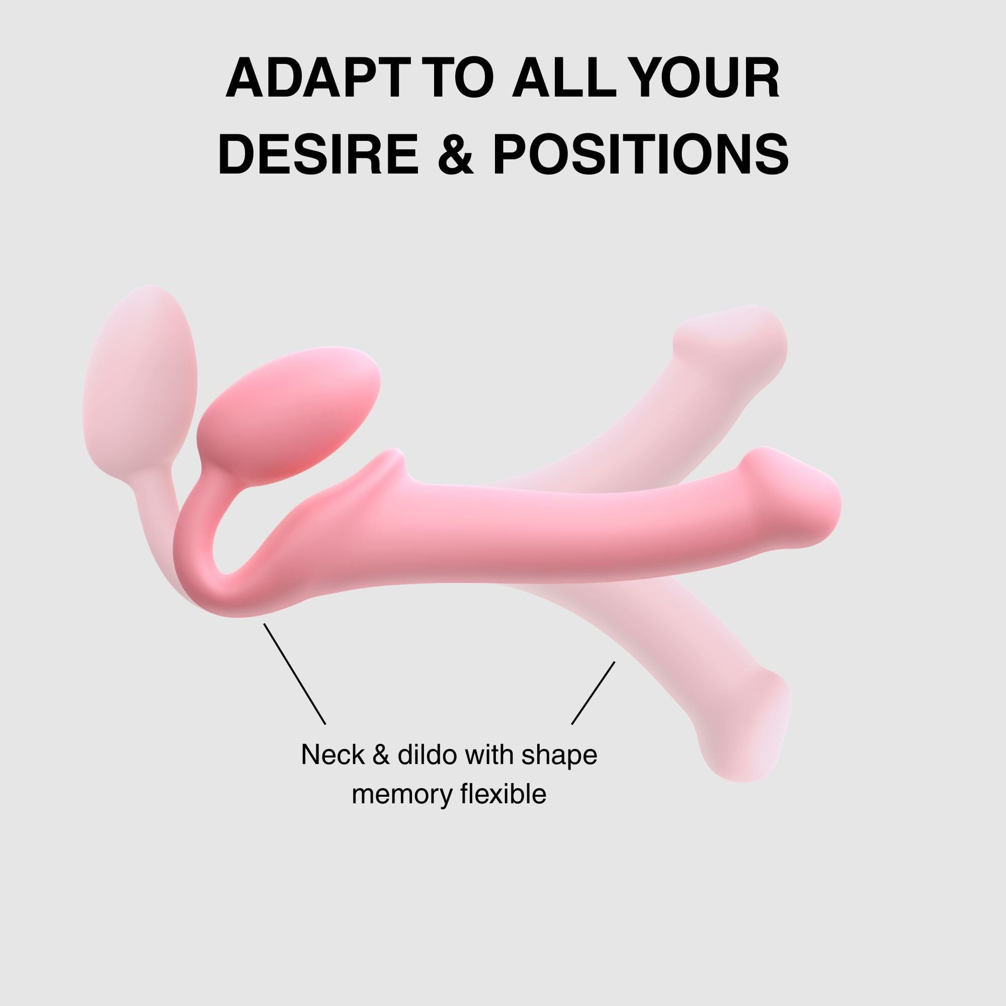 Strap-On-Me Strap-on Classico Nuova Versione – Sex Toy in Silicone Morbido, Tripla Stimolazione (Vaginale, Anale & Clitoridea) – Con Uovo Ultra Morbido, Collo Flessibile, Design Ergonomico