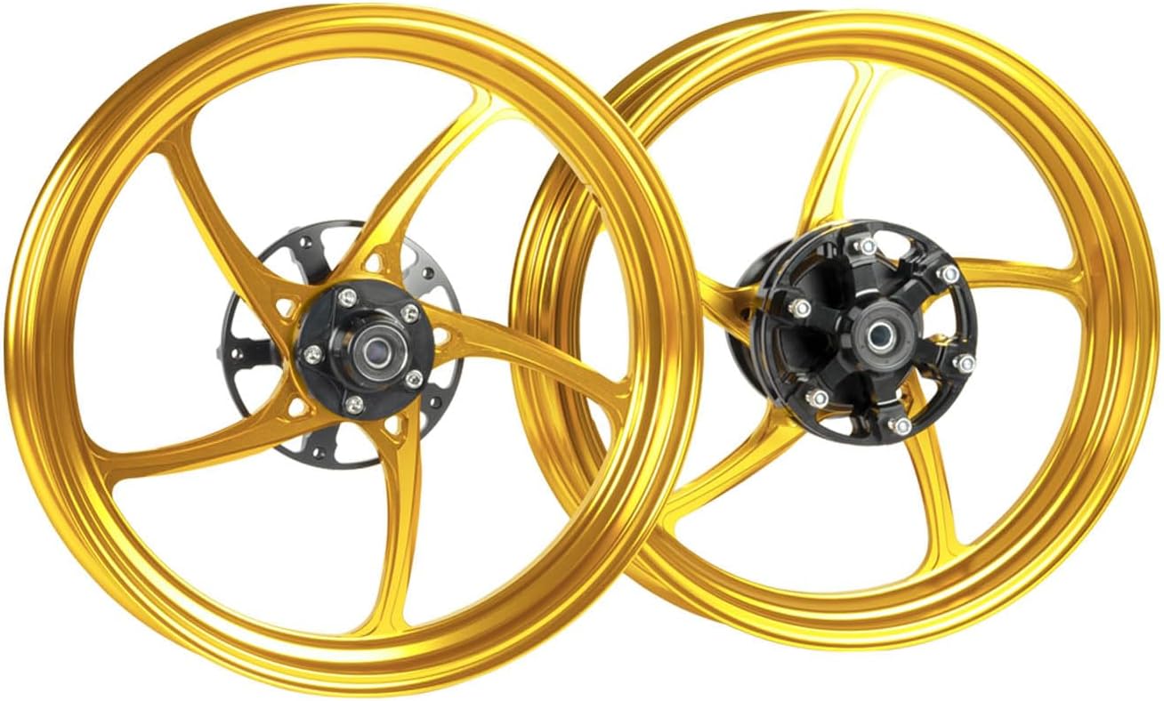 MOS Forged Aluminum Alloy Rims Wheels for YZF-R15 MT-15 2018-2023 (Gold)