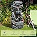 The 5-Tiered Rock Water Fountain Outdoor&Indoor, 31.5’’H Floor-Standing Garden Fountains, Stone Feature and Waterfall with Lights for Patio, Backyard, Deck, Porch, Home DéCor, Gray