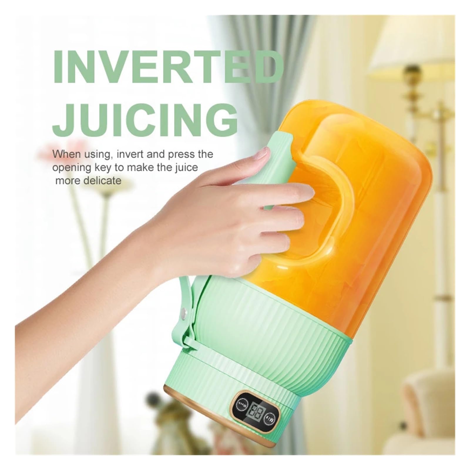 Passend für 1000 ml tragbaren USB-Entsafter – Fruchtentsafter für Smoothies und Zitronen-Orangensaft – ideales Küchenwerkzeug (B)