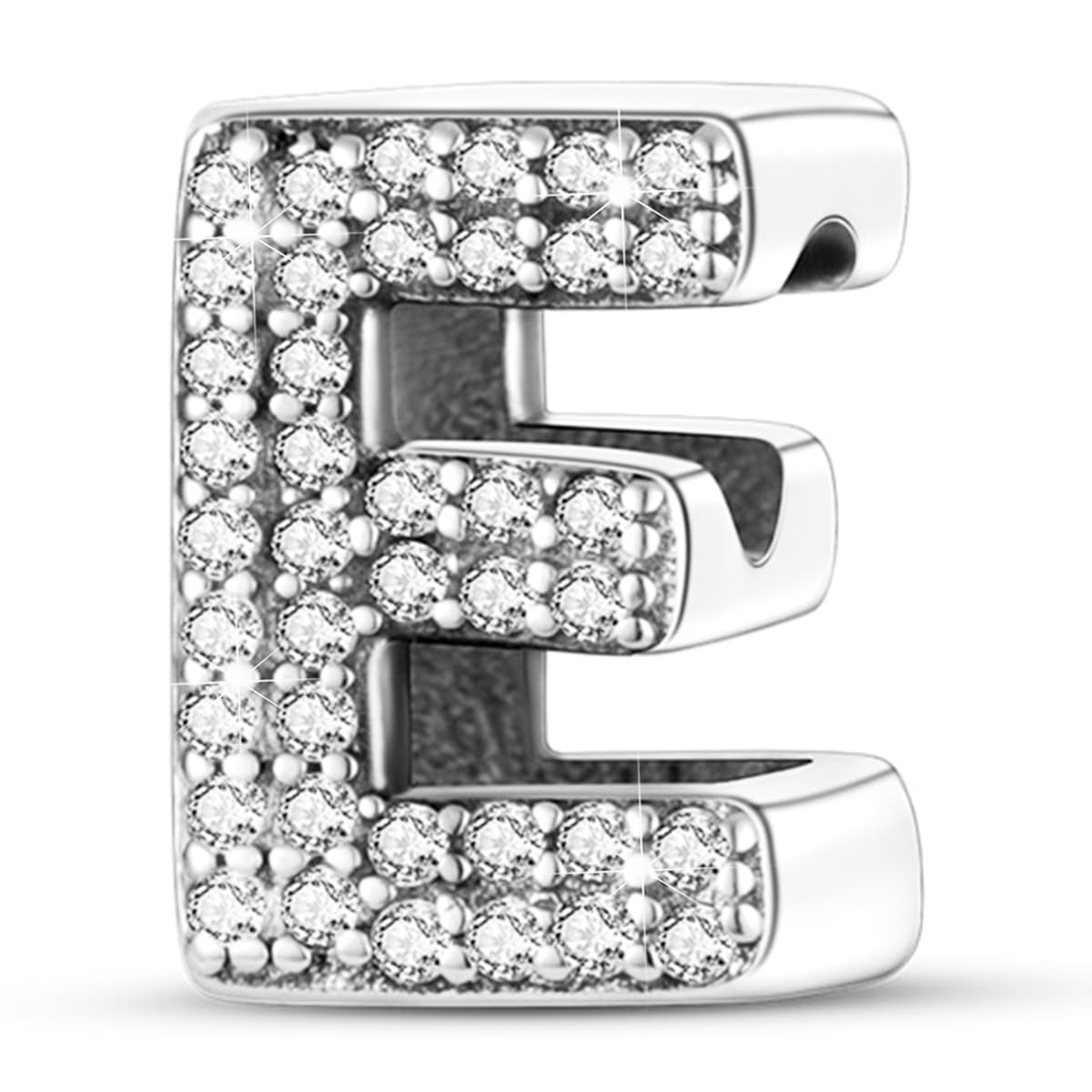 PARCOM Letter Charms Fits Pandora Bracelets S925 Sterling Silver Initial Charms for Bracelets Alphabet A-Z Letters Bead Bracelets Necklace Pendent