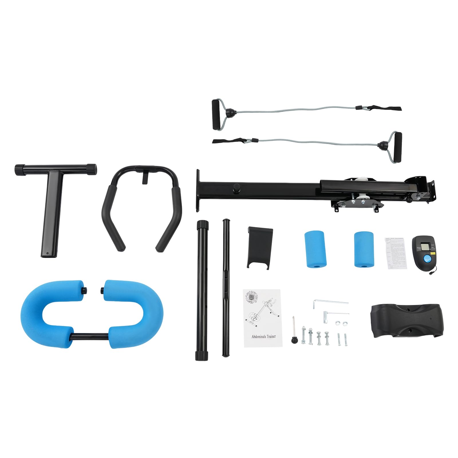 Bauchmuskeltrainer für Zuhause, Bauchtrainer mit LCD Monitor, Multifunktionale Trainingsgerät, 5-stufige Höhenverstellung, für Hause Büro Fitnessstudio Yogastudio