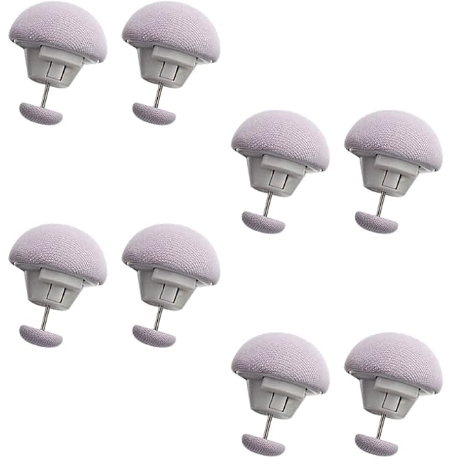 ARQIVO Duvet Clips Mushroom Duvet Cover Pins Cotton Quilt Fixer Duvet Fasteners Grippers Anti-Movement Bed Quilt Clamps Sheet Quilt Holder Clips for Socks Curtains Quilt Cove (Grey, Pack of 8)