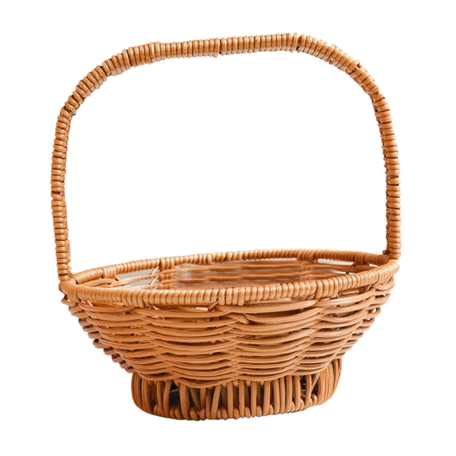 Enakshi (LABEL) Creations Woven Organizer Basket Fruit Basket Picnic Hamper for Outdoor Beach Shopping 14cmx25cmHome & Garden|Yard Garden & Outdoor Living|Outdoor Cooking & Eating|Patio & Picnic Ware-image-35