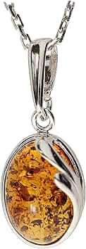 Ciondolo a forma di farfalla in vera ambra baltica e argento sterling, senza catena, GL362, Pietra Argento sterling Resina, Ambra