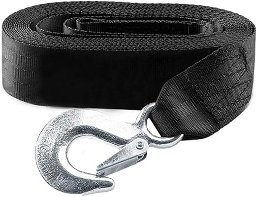KONON Trailer Winch Strap 2" x 20' with Safety Snap Hook 10000 lbs for Towing Vehicles, Boats and Jet Ski | Polyester | Longer Warranty