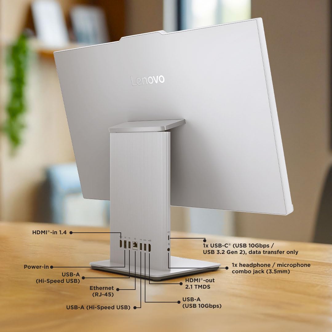 Lenovo Ideacentre AIO AMD Ryzen 7 7735HS 23.8" FHD IPS All-In-One Desktop(16GB RAM/512GB SSD/Win11/Microsoft 365 Basic + Office Home 2024/3Wx2 Speakers/5MP Camera/Wireless Keyboard & Mouse),F0HR008YIN 15 61Cbj+kBkXL. SL1080