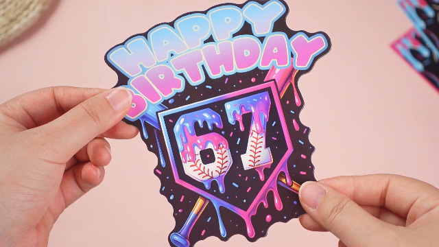 SmoothNovelty 31 Pcs 67 Baseball Ice Cream Drip Birthday Decorations