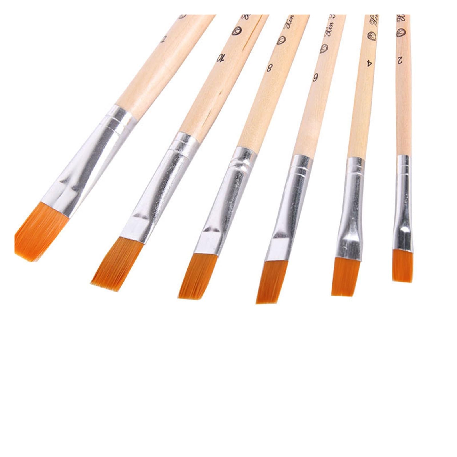 XBTGS Aquarell-Propylen-Malpinsel, Ölmalpinsel, 6-teiliges Set, mehrere künstlerische Schulbedarf, weißer Fünfzackiger Stern, 4 klein, weißer Fünfzackiger Stern, 4 Stück