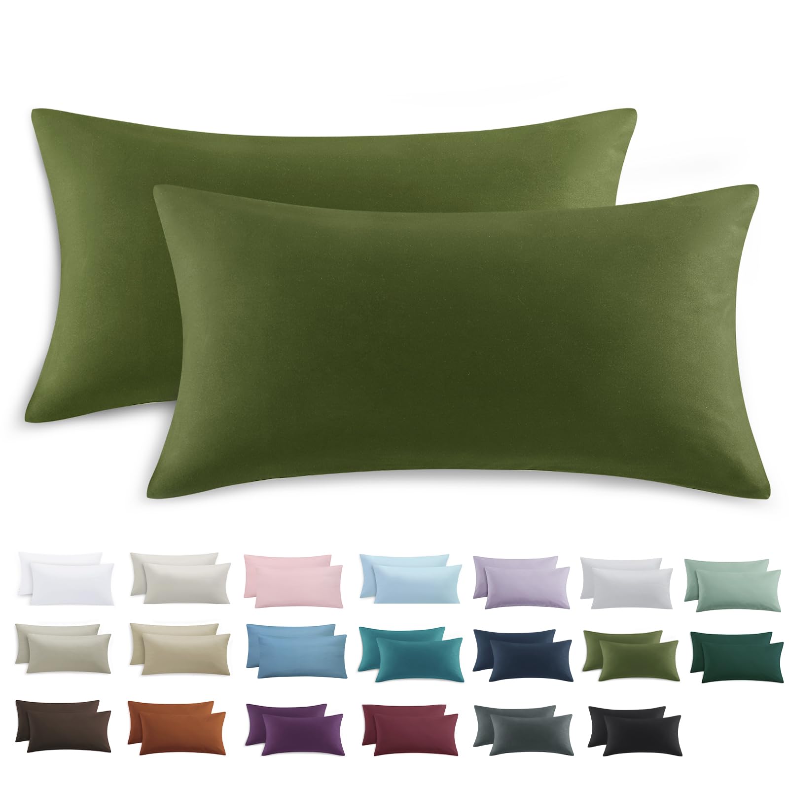 Tifschlaf Kissenbezug 2er Set - Kopfkissenbezug mit Reißverschluss aus Mikrofaser Weich, Pillow Case