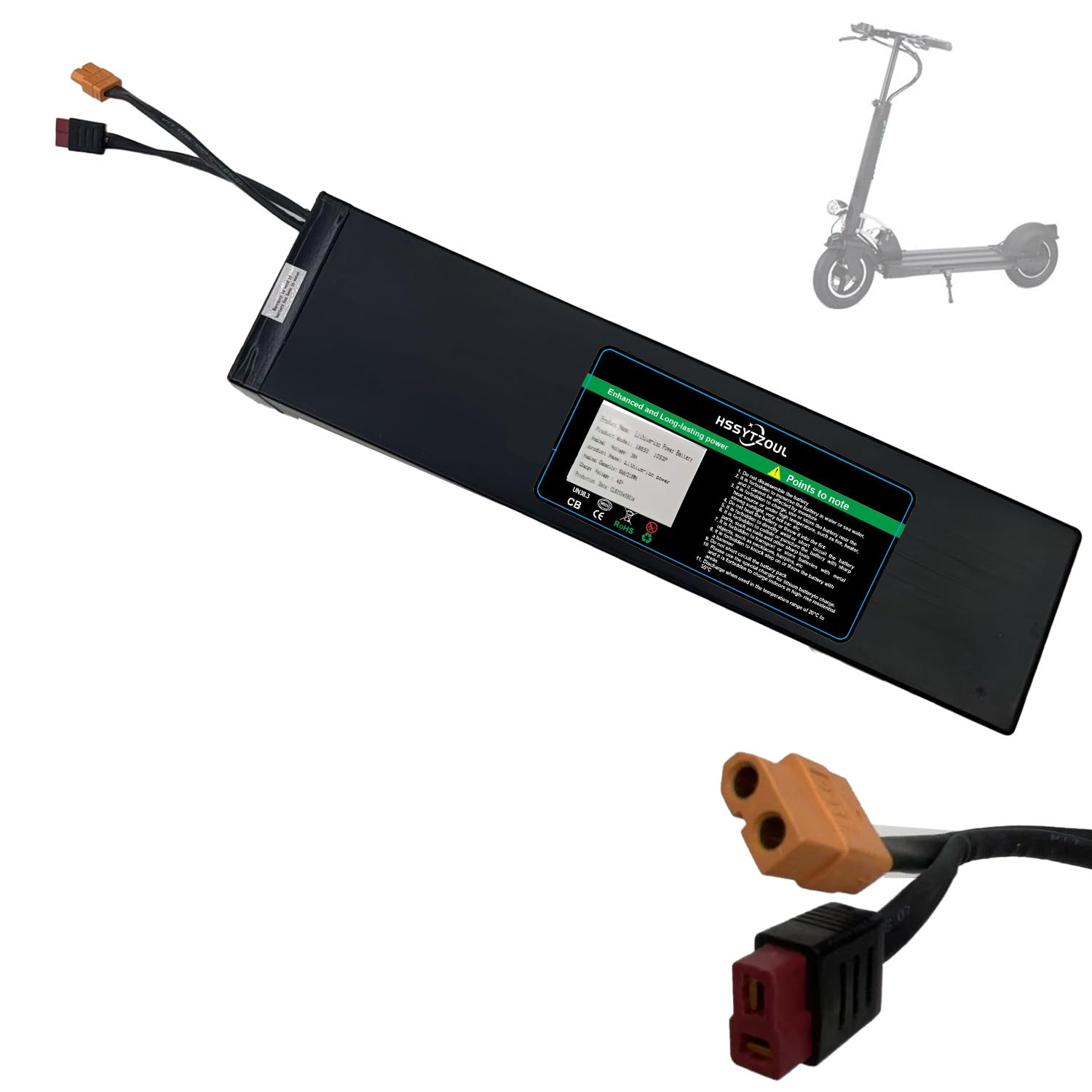 Batteria per Monopattino Elettrico da 48 V. Sostituzione della Batteria di Un Monopattino Elettrico | Batteria per monopattino elettrico da 10 Ah/12,5 Ah/21 Ah - Accessori di ricambio per monopattini elettrici