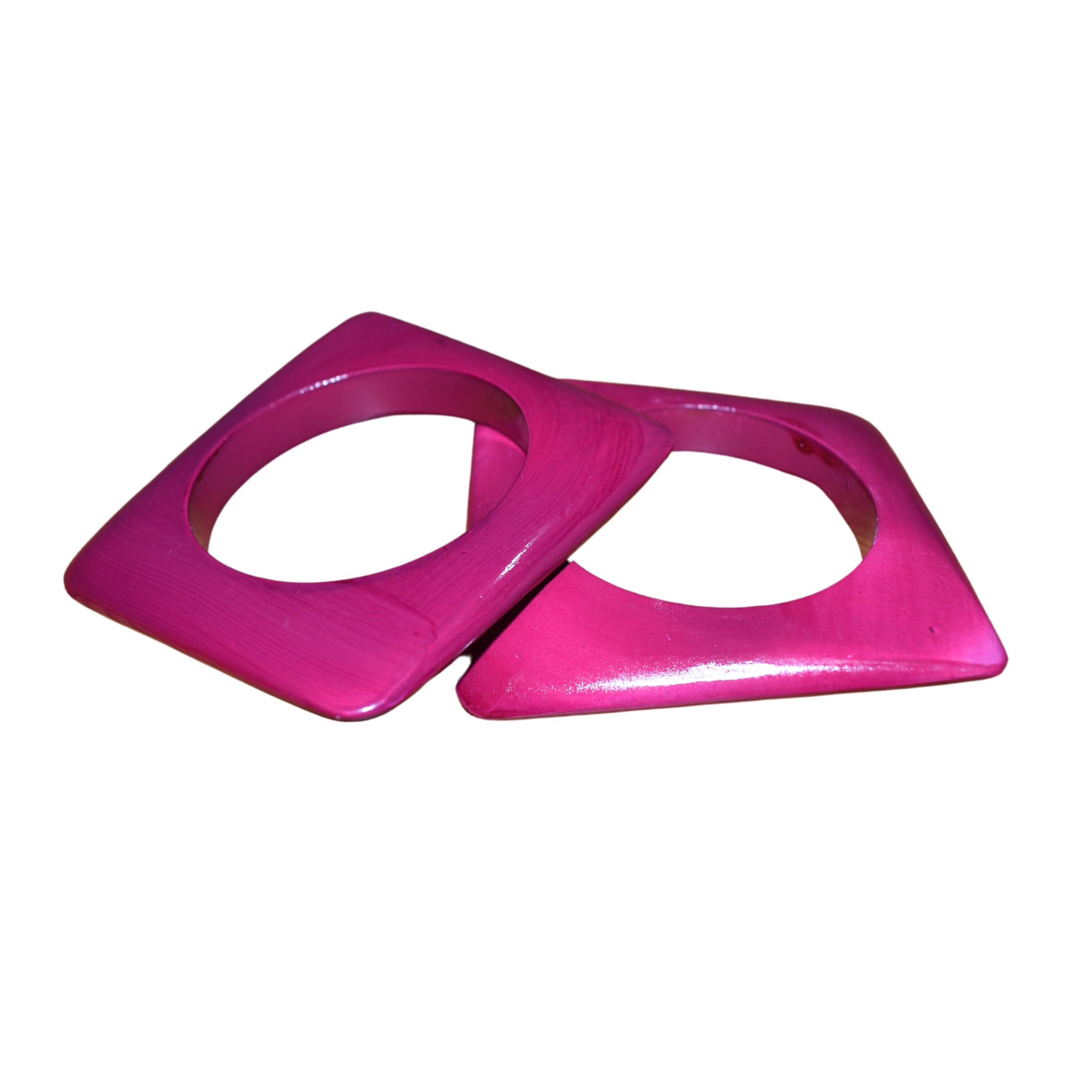 Elegant Natural Dot Printed Wooden Bangle – Handcrafted Beauty for Every Occasion. (Pink Color, Medium)